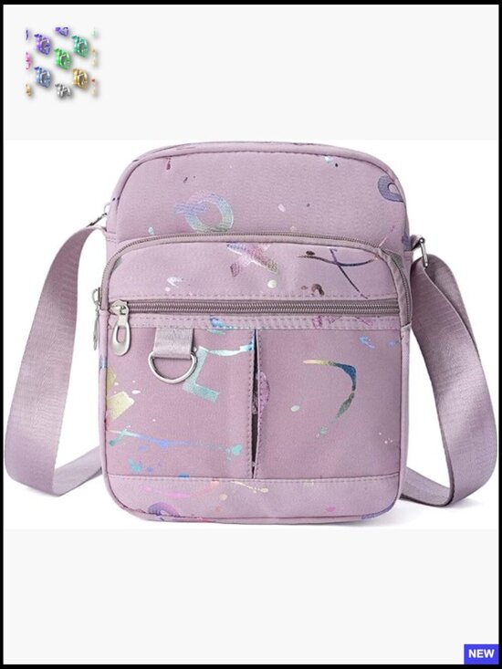 Handbags - Multi-Pocket Crossbody Bag Lightweight Nylon Shoulder Purse Adjustable Strap